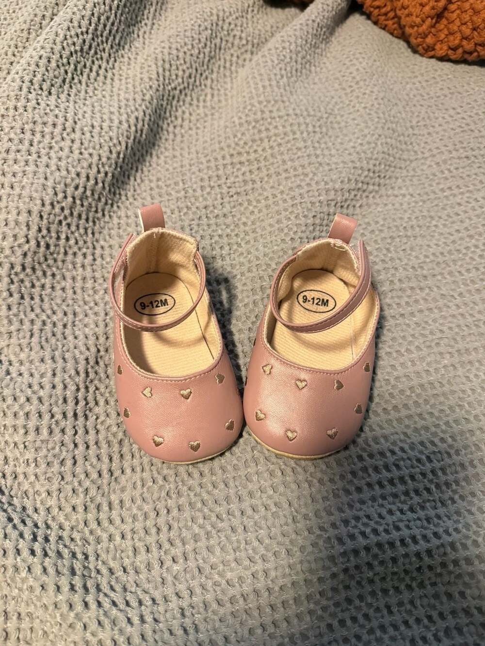 Baby Shoes Size 9-12M Pink Heart Mary Jane - Picture 2 of 4